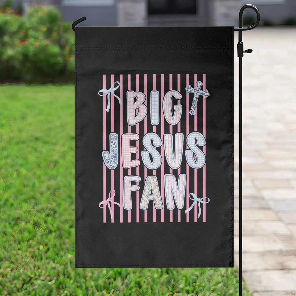 Big Jesus Fan Garden Flag Striped Preppy Christian Believer Faith God Religious Gifts