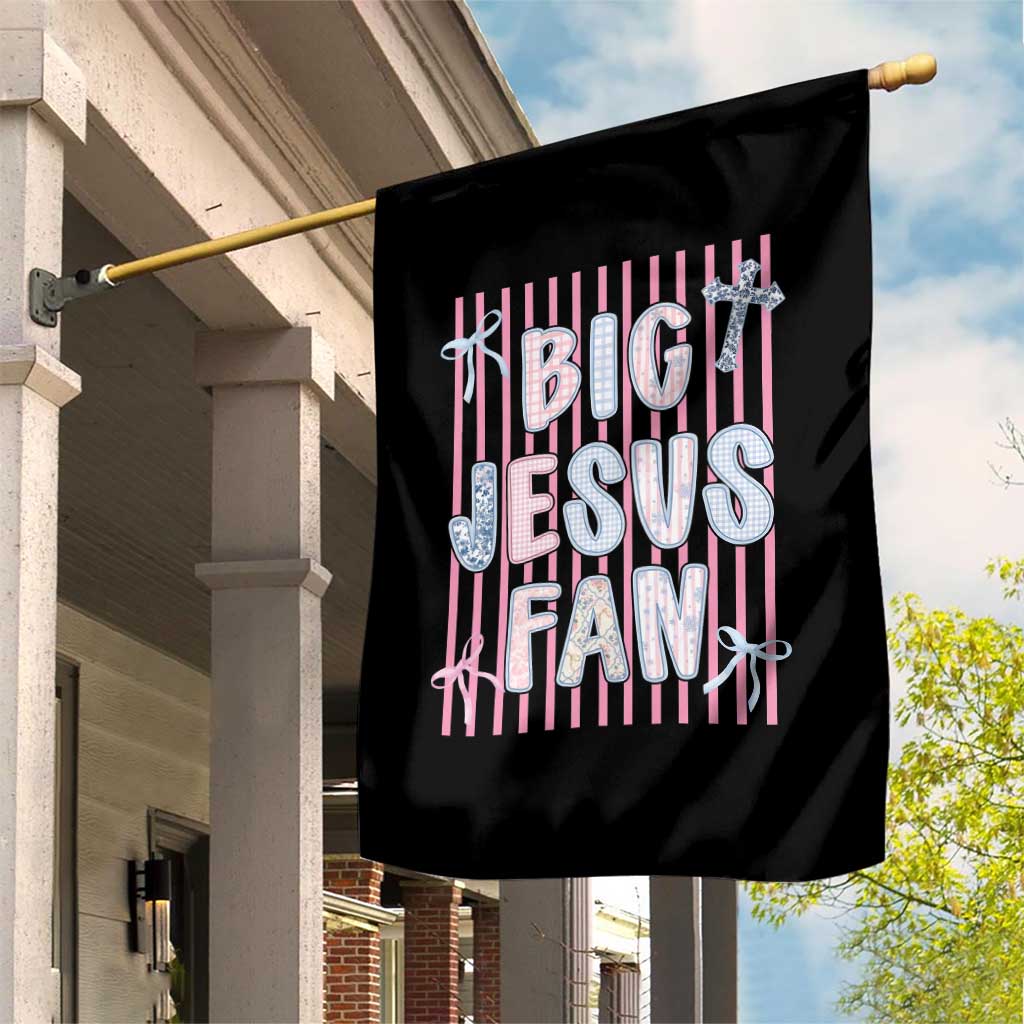 Big Jesus Fan Garden Flag Striped Preppy Christian Believer Faith God Religious Gifts