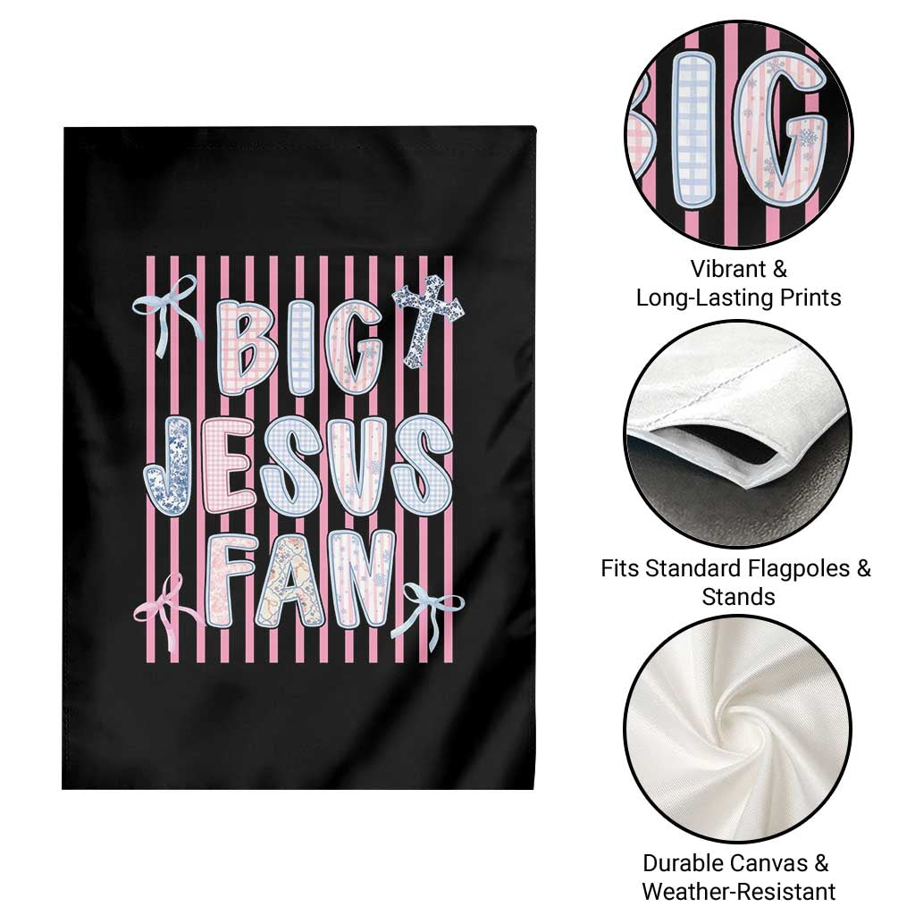 Big Jesus Fan Garden Flag Striped Preppy Christian Believer Faith God Religious Gifts