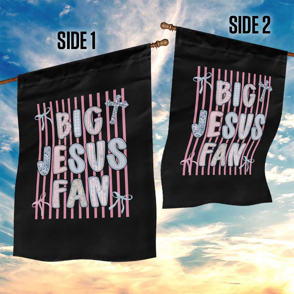 Big Jesus Fan Garden Flag Striped Preppy Christian Believer Faith God Religious Gifts