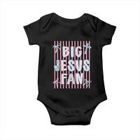 Big Jesus Fan Baby Onesie Striped Preppy Christian Believer Faith God Religious Gifts
