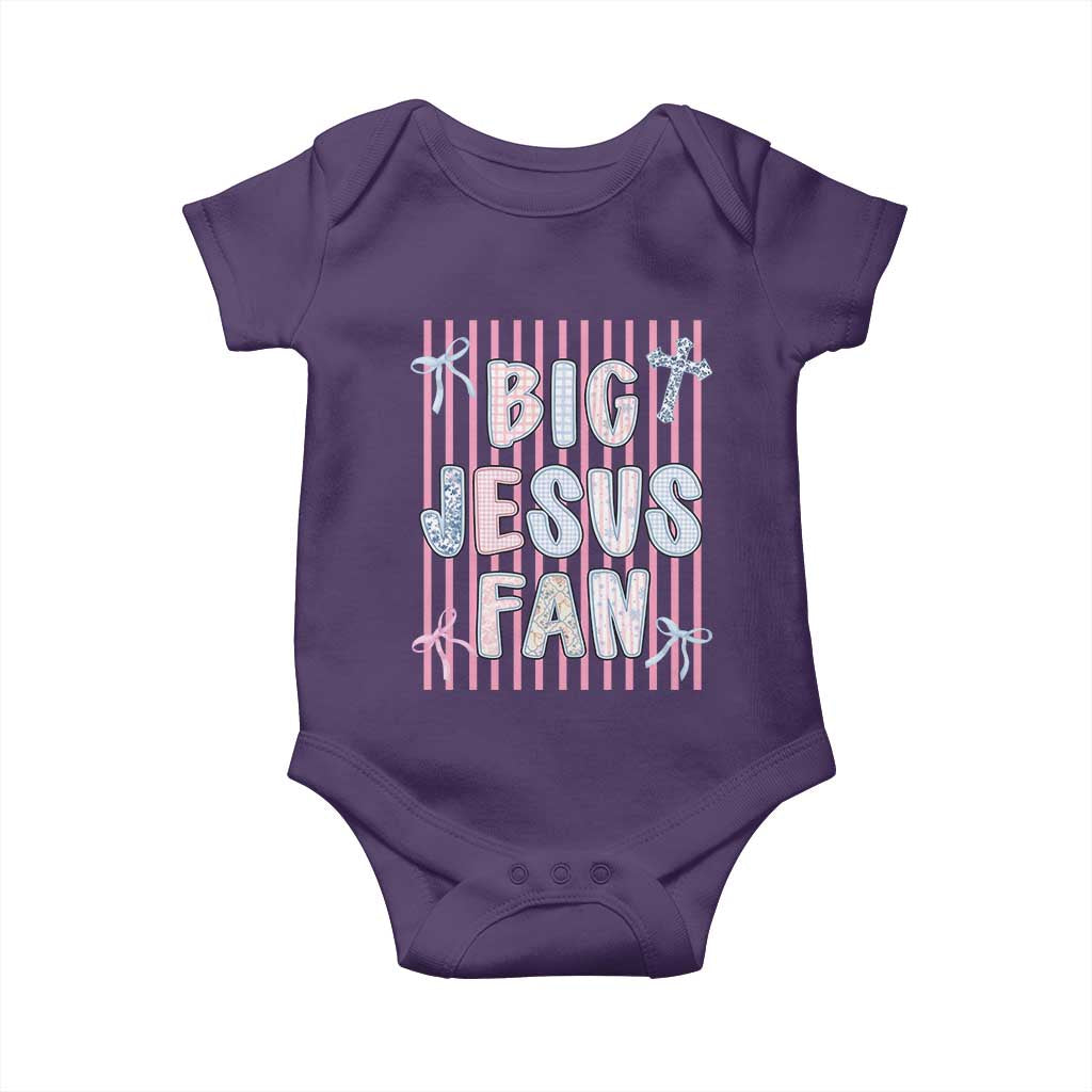 Big Jesus Fan Baby Onesie Striped Preppy Christian Believer Faith God Religious Gifts