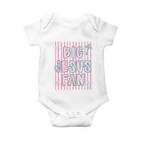 Big Jesus Fan Baby Onesie Striped Preppy Christian Believer Faith God Religious Gifts