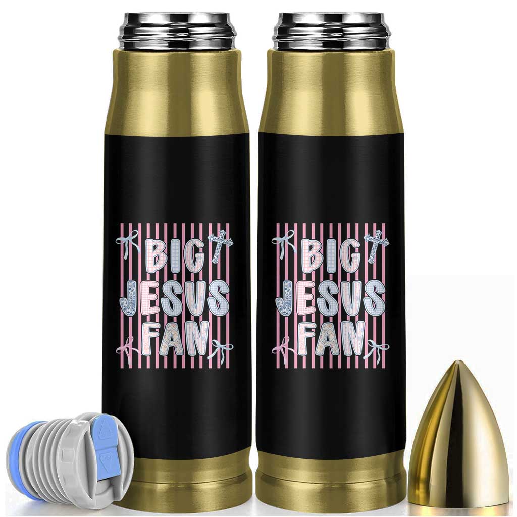 Big Jesus Fan Bullet Tumbler Striped Preppy Christian Believer Faith God Religious Gifts