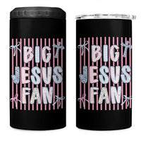 Big Jesus Fan 4 in 1 Can Cooler Tumbler Striped Preppy Christian Believer Faith God Religious Gifts