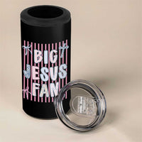 Big Jesus Fan 4 in 1 Can Cooler Tumbler Striped Preppy Christian Believer Faith God Religious Gifts