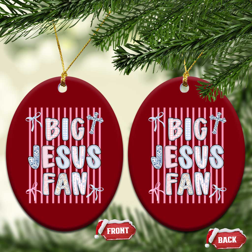 Big Jesus Fan Ceramic Ornament Striped Preppy Christian Believer Faith God Religious Gifts