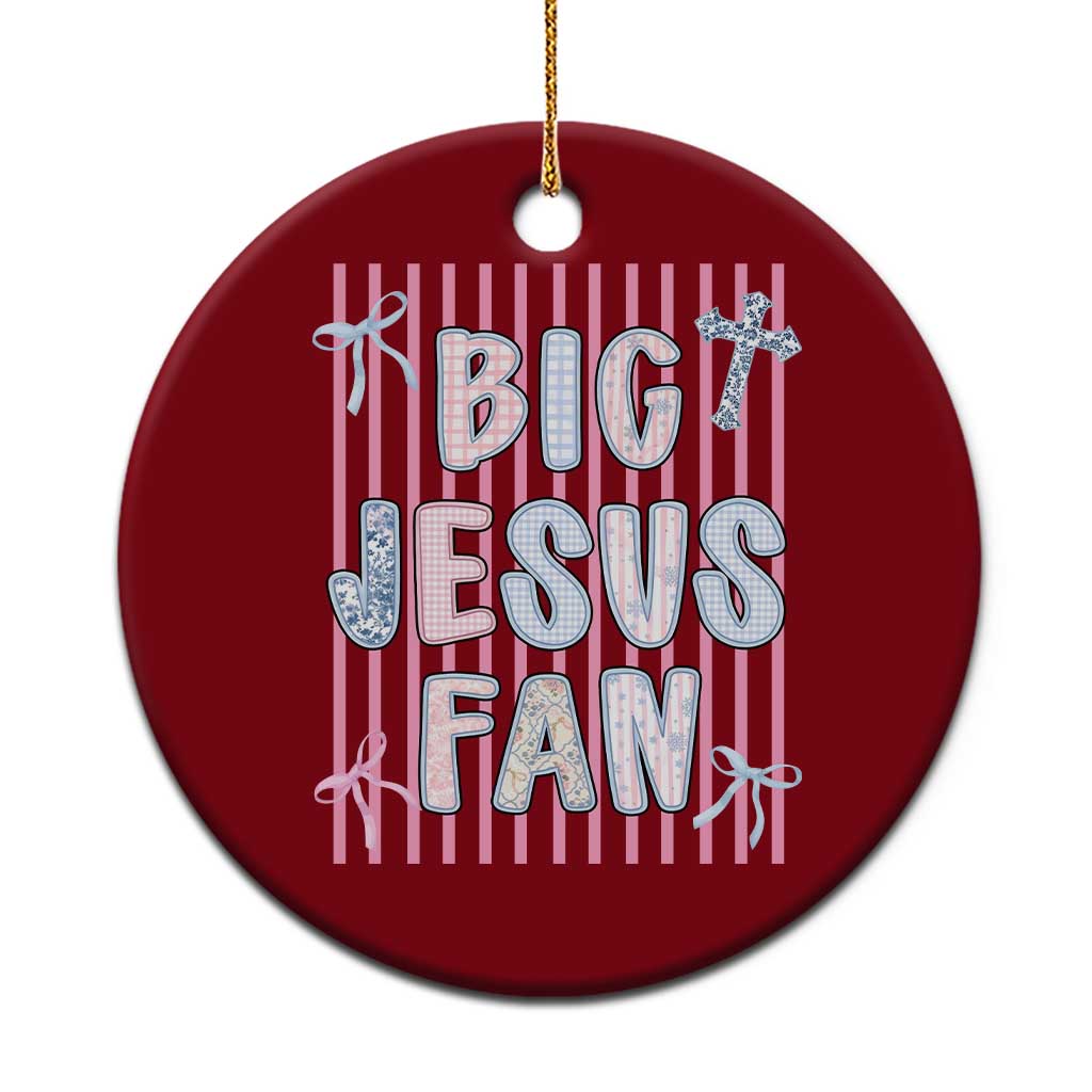 Big Jesus Fan Ceramic Ornament Striped Preppy Christian Believer Faith God Religious Gifts