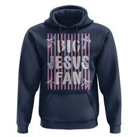Big Jesus Fan Hoodie Striped Preppy Christian Believer Faith God Religious Gifts