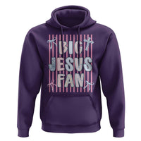 Big Jesus Fan Hoodie Striped Preppy Christian Believer Faith God Religious Gifts