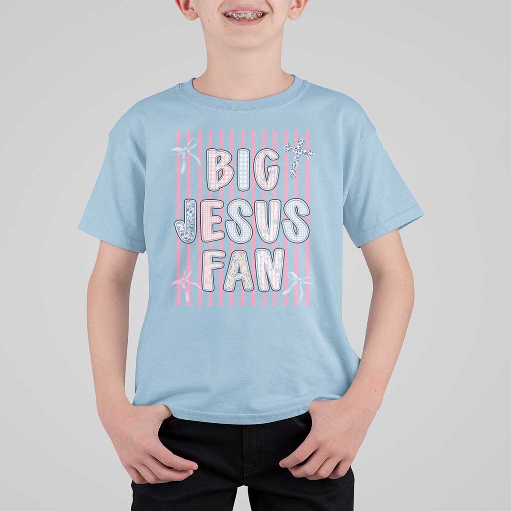 Big Jesus Fan T Shirt For Kid Striped Preppy Christian Believer Faith God Religious Gifts
