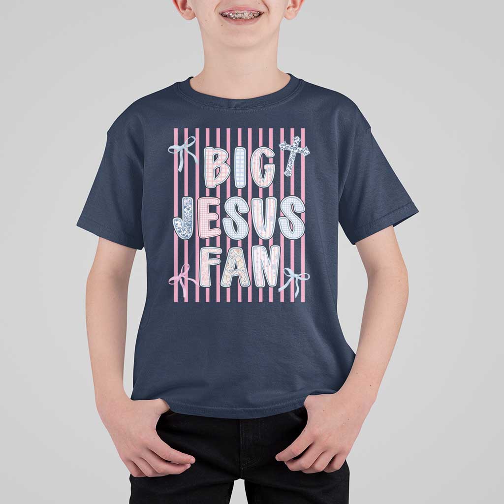 Big Jesus Fan T Shirt For Kid Striped Preppy Christian Believer Faith God Religious Gifts
