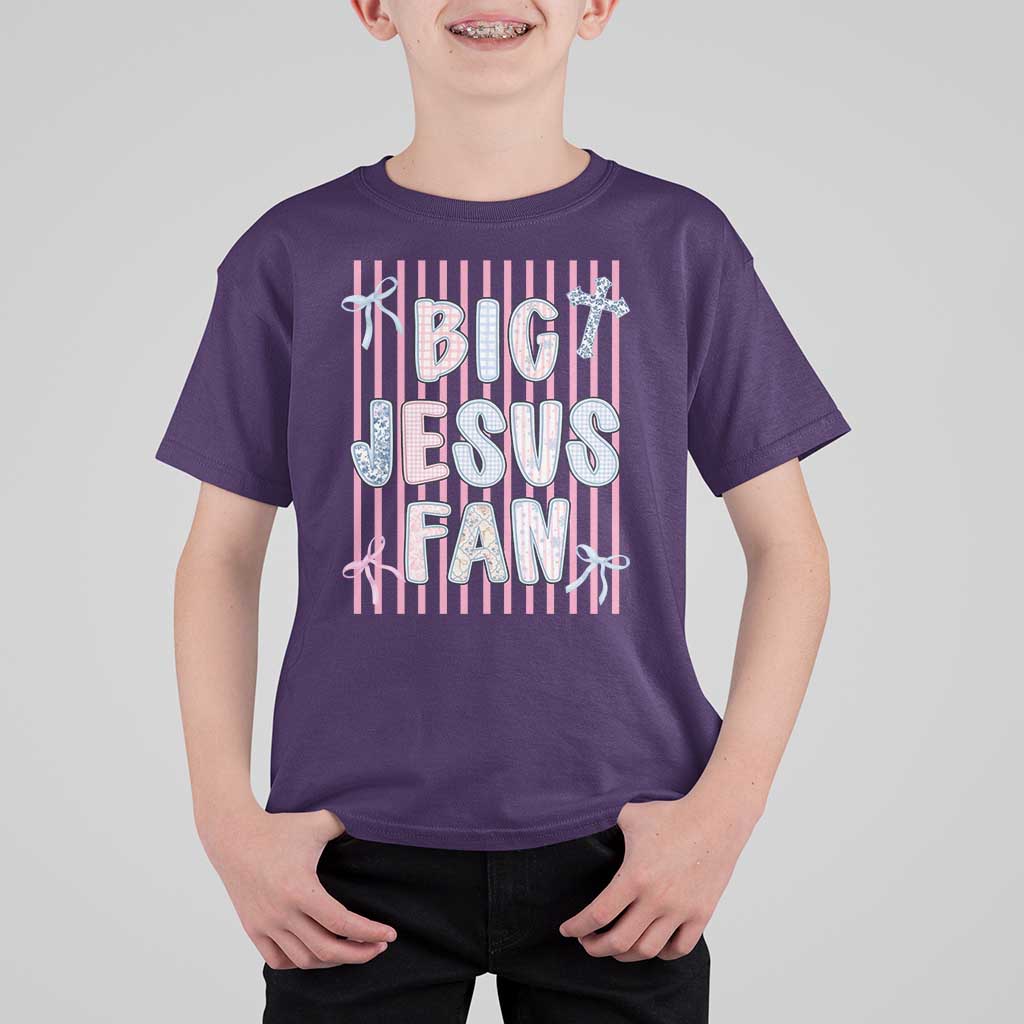 Big Jesus Fan T Shirt For Kid Striped Preppy Christian Believer Faith God Religious Gifts
