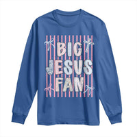 Big Jesus Fan Long Sleeve Shirt Striped Preppy Christian Believer Faith God Religious Gifts