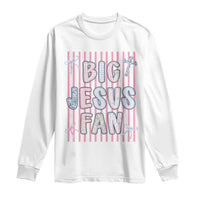 Big Jesus Fan Long Sleeve Shirt Striped Preppy Christian Believer Faith God Religious Gifts