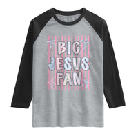 Big Jesus Fan Raglan Shirt Striped Preppy Christian Believer Faith God Religious Gifts