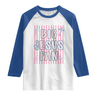 Big Jesus Fan Raglan Shirt Striped Preppy Christian Believer Faith God Religious Gifts