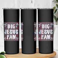 Big Jesus Fan Skinny Tumbler Striped Preppy Christian Believer Faith God Religious Gifts