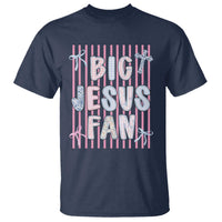 Big Jesus Fan T Shirt Striped Preppy Christian Believer Faith God Religious Gifts