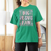 Big Jesus Fan T Shirt For Women Striped Preppy Christian Believer Faith God Religious Gifts