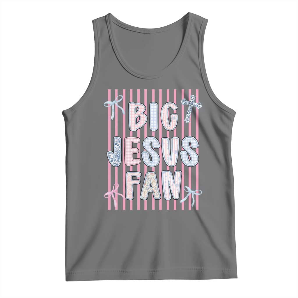 Big Jesus Fan Tank Top Striped Preppy Christian Believer Faith God Religious Gifts