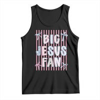 Big Jesus Fan Tank Top Striped Preppy Christian Believer Faith God Religious Gifts