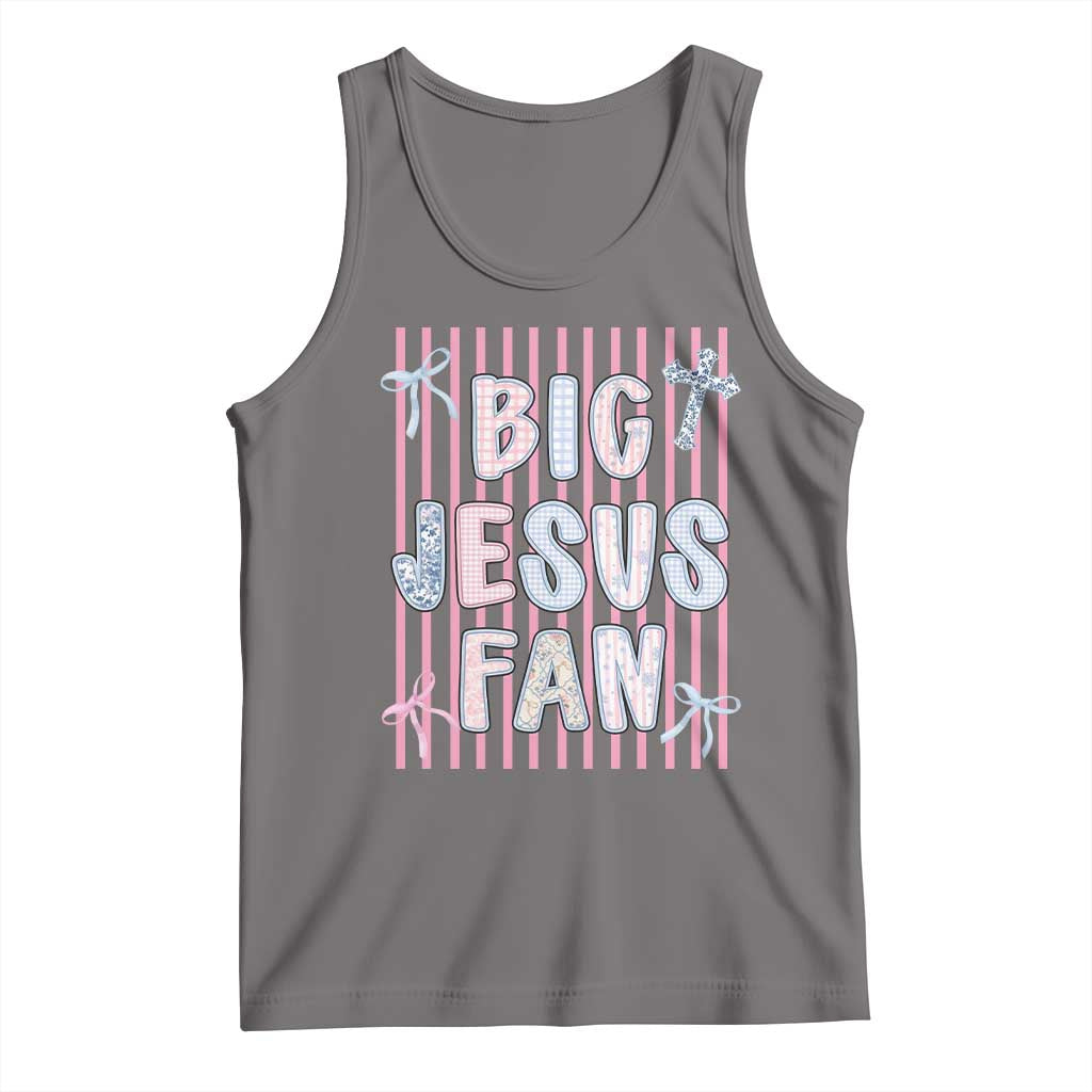Big Jesus Fan Tank Top Striped Preppy Christian Believer Faith God Religious Gifts