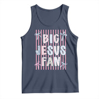 Big Jesus Fan Tank Top Striped Preppy Christian Believer Faith God Religious Gifts