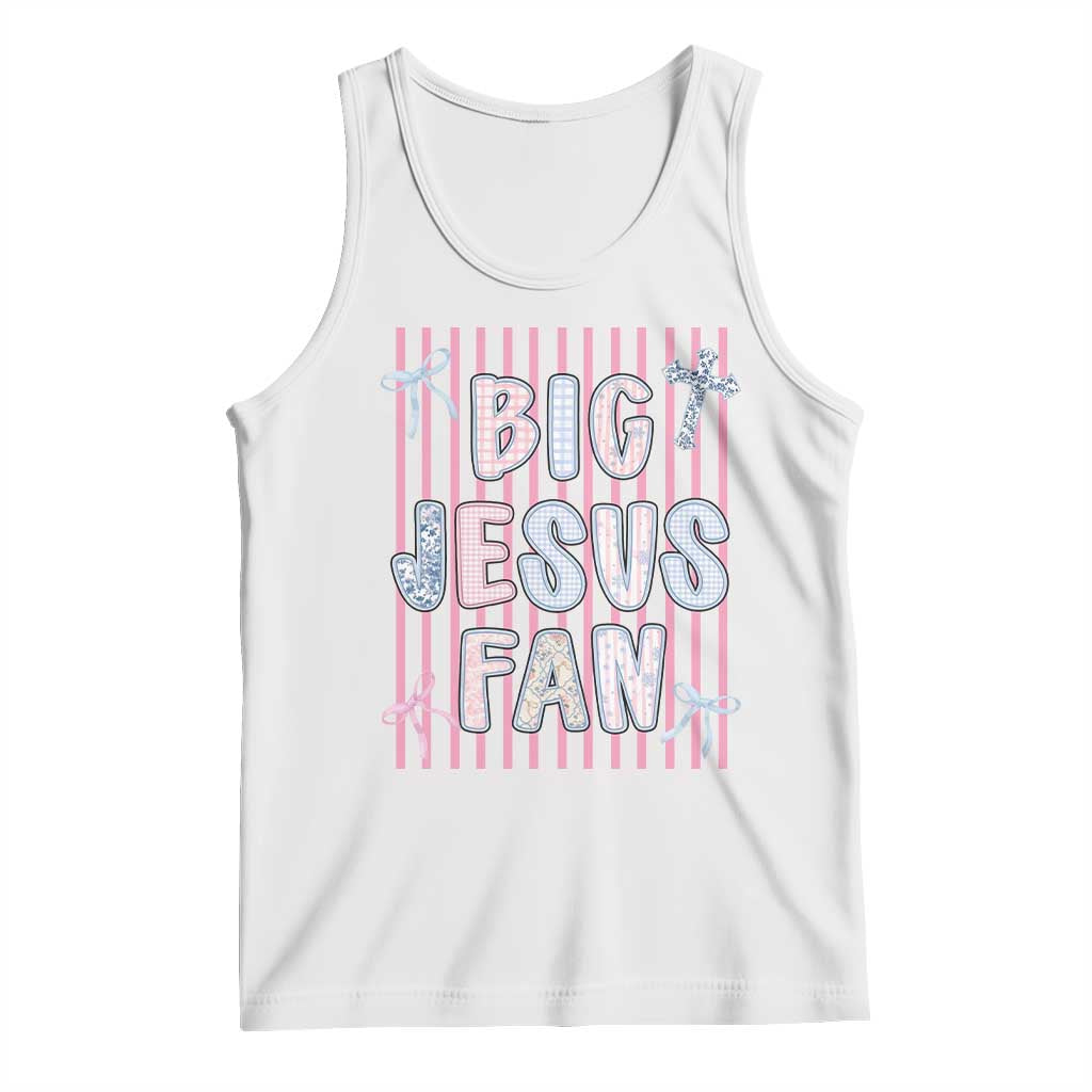Big Jesus Fan Tank Top Striped Preppy Christian Believer Faith God Religious Gifts