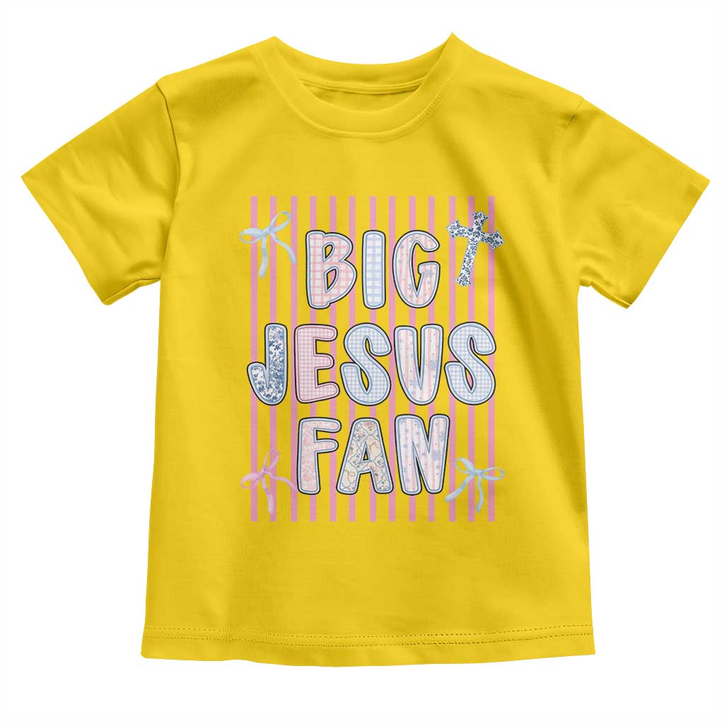 Big Jesus Fan Toddler T Shirt Striped Preppy Christian Believer Faith God Religious Gifts