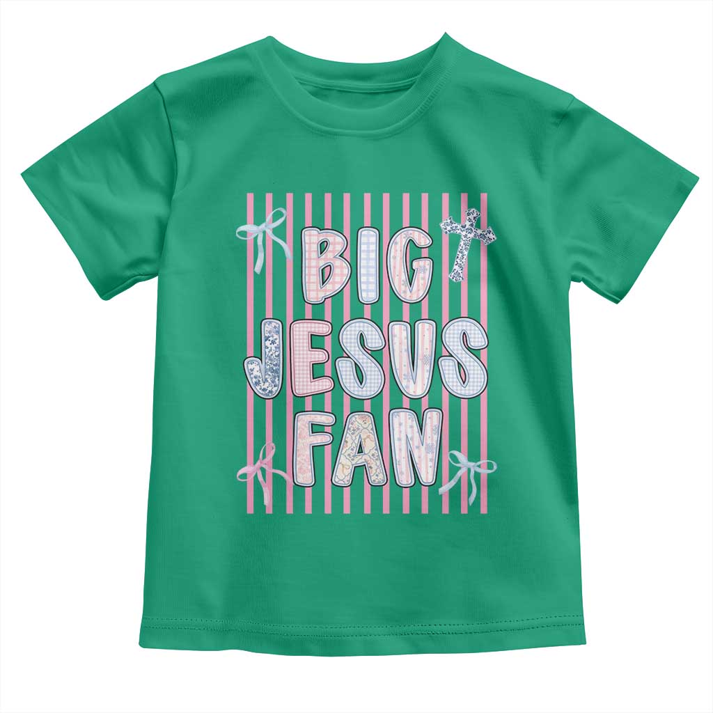 Big Jesus Fan Toddler T Shirt Striped Preppy Christian Believer Faith God Religious Gifts
