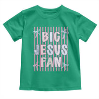 Big Jesus Fan Toddler T Shirt Striped Preppy Christian Believer Faith God Religious Gifts