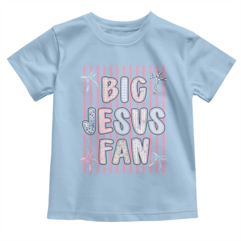 Big Jesus Fan Toddler T Shirt Striped Preppy Christian Believer Faith God Religious Gifts