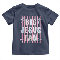 Big Jesus Fan Toddler T Shirt Striped Preppy Christian Believer Faith God Religious Gifts
