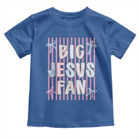 Big Jesus Fan Toddler T Shirt Striped Preppy Christian Believer Faith God Religious Gifts