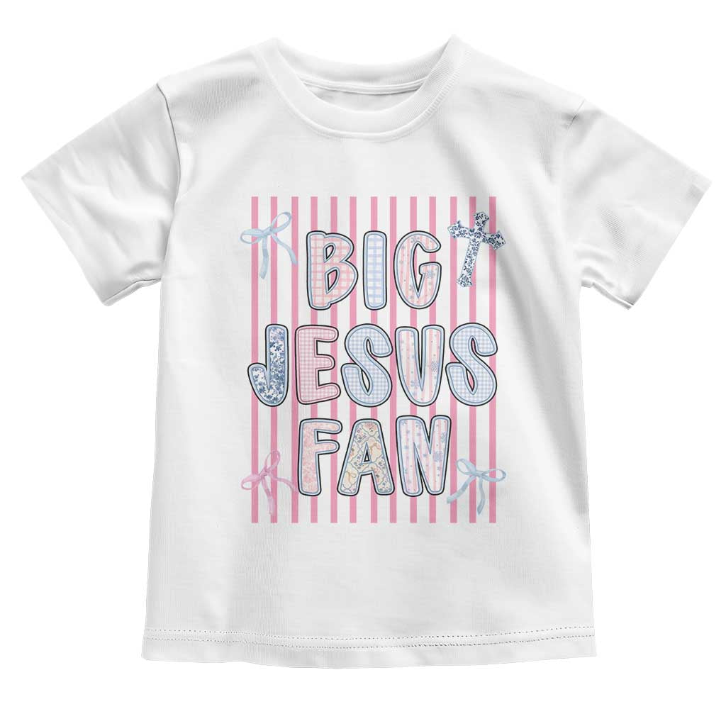 Big Jesus Fan Toddler T Shirt Striped Preppy Christian Believer Faith God Religious Gifts