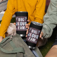 Big Jesus Fan Tumbler Cup Striped Preppy Christian Believer Faith God Religious Gifts