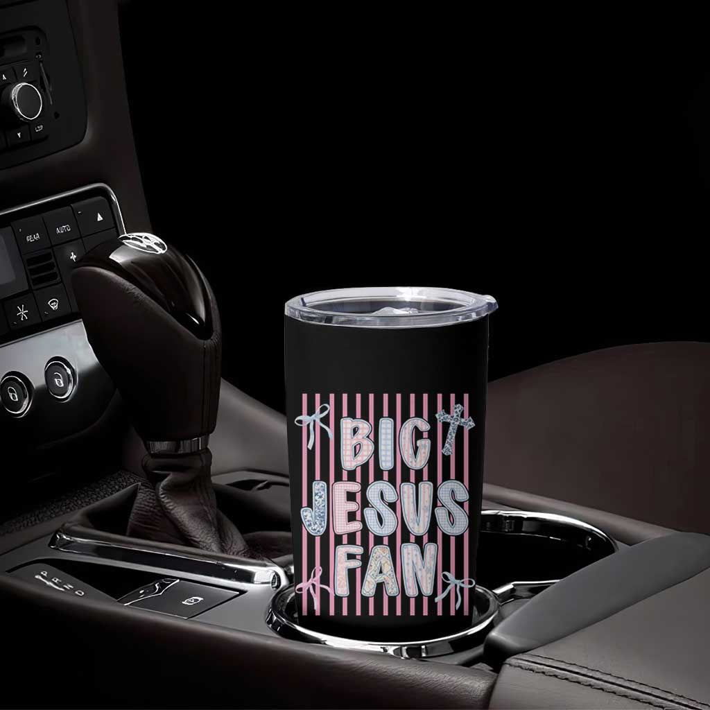 Big Jesus Fan Tumbler Cup Striped Preppy Christian Believer Faith God Religious Gifts