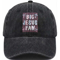 Big Jesus Fan Washed Cotton Baseball Cap Striped Preppy Christian Believer Faith God Religious Gifts
