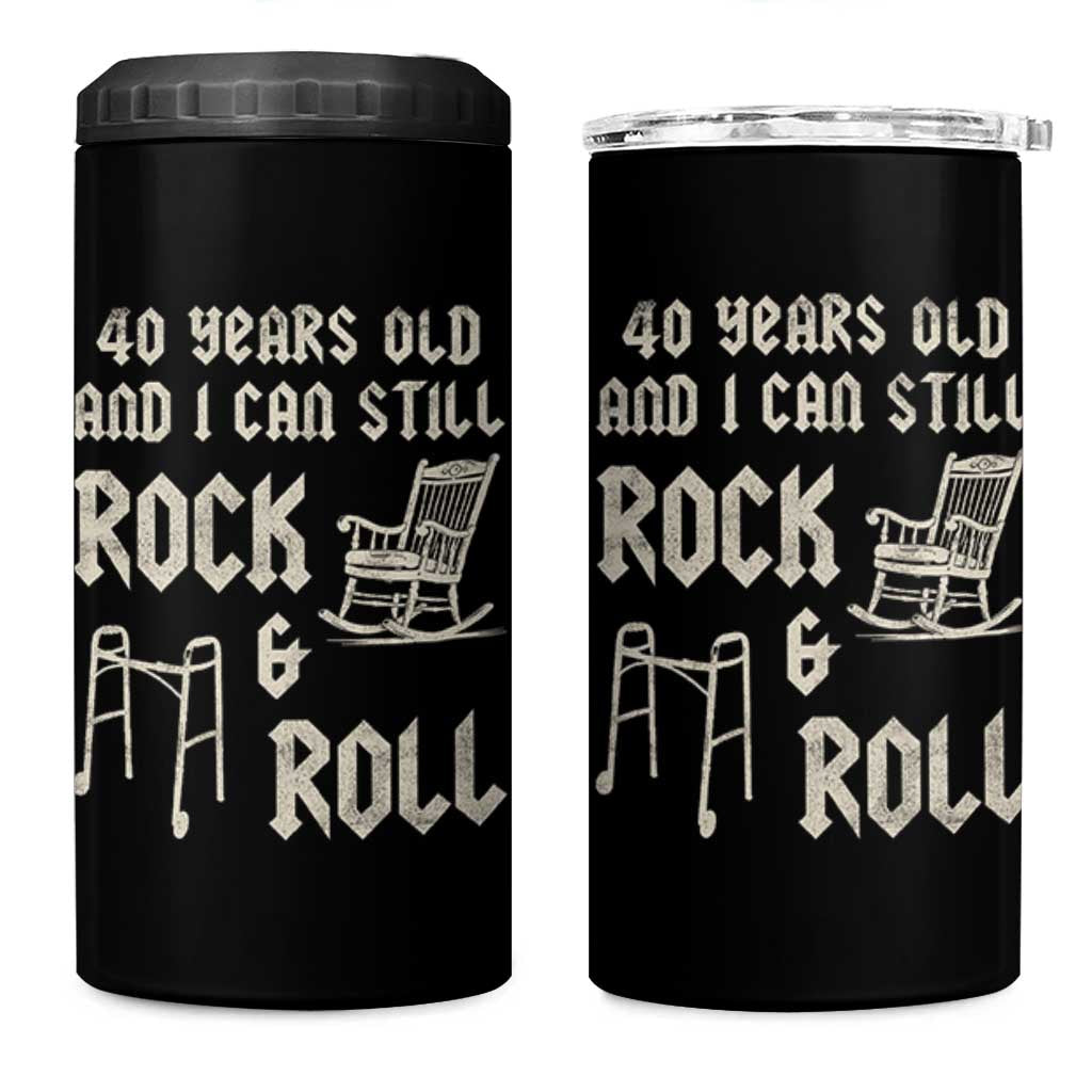 40th Birthday Gift For Men 4 in 1 Can Cooler Tumbler Funny Man Saying Gag Gift 40 Years Old Birthday
