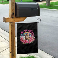 Alpha Male Garden Flag Funny Cat Kitten Meme Rainbow Floral