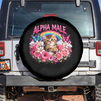 Alpha Male Spare Tire Cover Funny Cat Kitten Meme Rainbow Floral