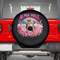 Alpha Male Spare Tire Cover Funny Cat Kitten Meme Rainbow Floral