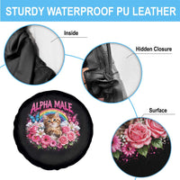 Alpha Male Spare Tire Cover Funny Cat Kitten Meme Rainbow Floral