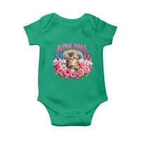 Alpha Male Baby Onesie Funny Cat Kitten Meme Rainbow Floral