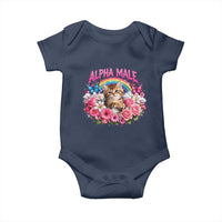 Alpha Male Baby Onesie Funny Cat Kitten Meme Rainbow Floral