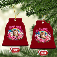 Alpha Male Ceramic Ornament Funny Cat Kitten Meme Rainbow Floral