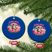 Alpha Male Ceramic Ornament Funny Cat Kitten Meme Rainbow Floral