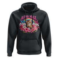 Alpha Male Hoodie Funny Cat Kitten Meme Rainbow Floral