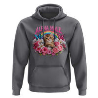 Alpha Male Hoodie Funny Cat Kitten Meme Rainbow Floral
